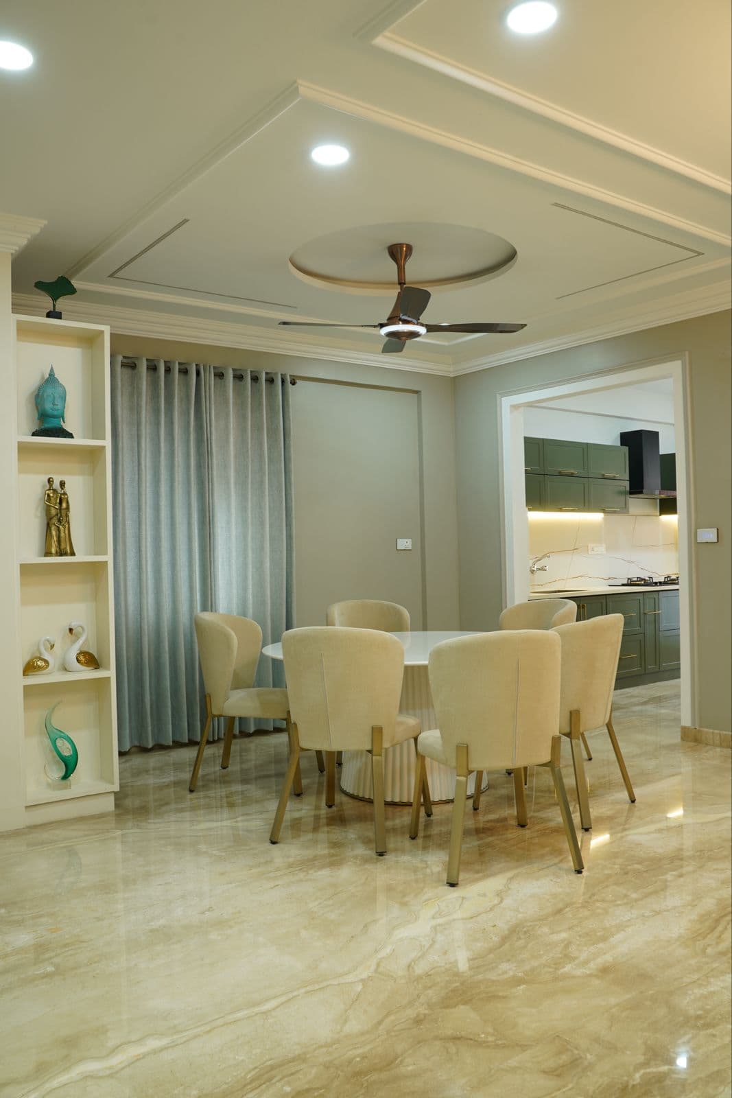 Contemporary dining room with natural light